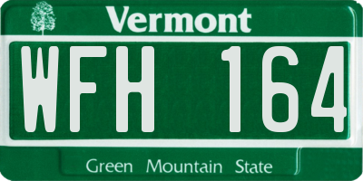 VT license plate WFH164