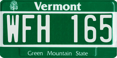 VT license plate WFH165