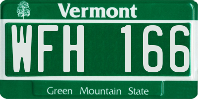 VT license plate WFH166