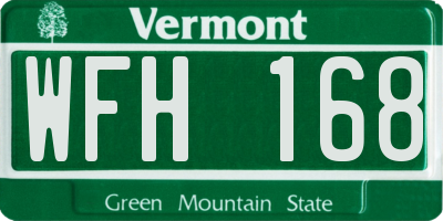 VT license plate WFH168