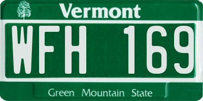 VT license plate WFH169