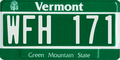 VT license plate WFH171