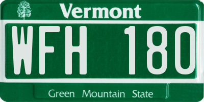 VT license plate WFH180