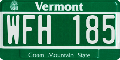 VT license plate WFH185
