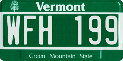 VT license plate WFH199