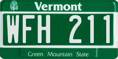 VT license plate WFH211