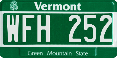 VT license plate WFH252