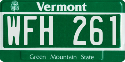 VT license plate WFH261
