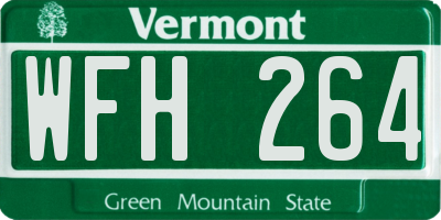 VT license plate WFH264