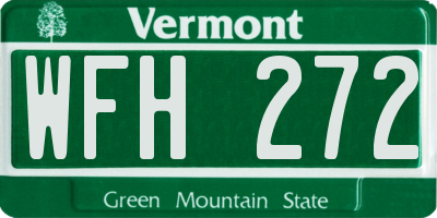 VT license plate WFH272