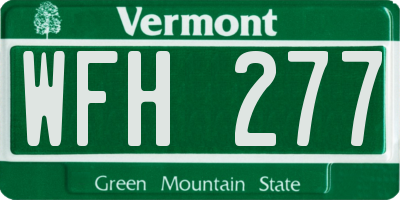 VT license plate WFH277