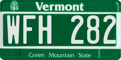 VT license plate WFH282