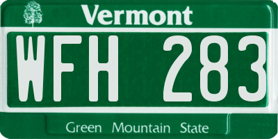 VT license plate WFH283