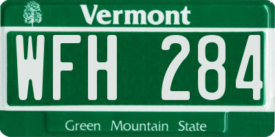 VT license plate WFH284