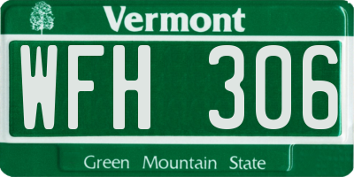 VT license plate WFH306