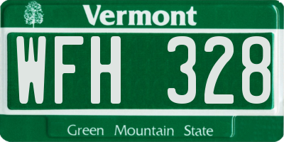 VT license plate WFH328