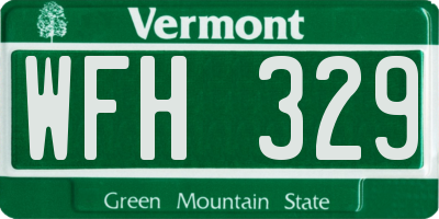 VT license plate WFH329