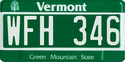 VT license plate WFH346