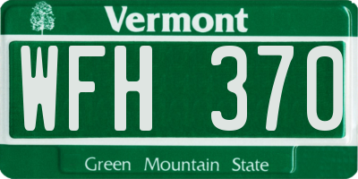 VT license plate WFH370