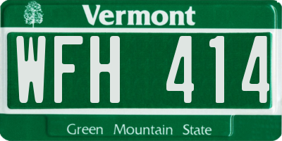 VT license plate WFH414