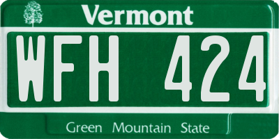 VT license plate WFH424