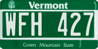 VT license plate WFH427