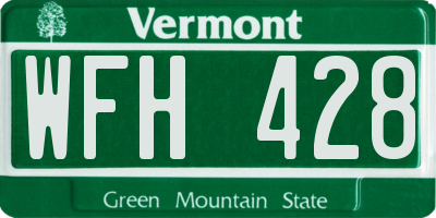 VT license plate WFH428