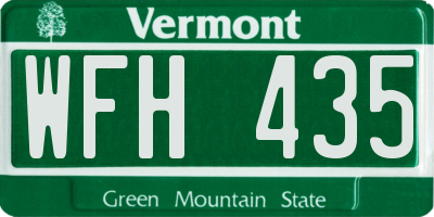 VT license plate WFH435