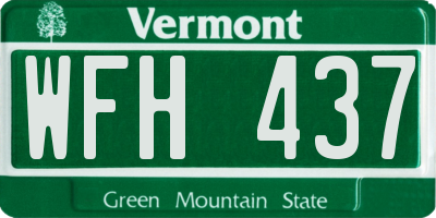VT license plate WFH437