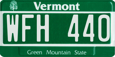 VT license plate WFH440