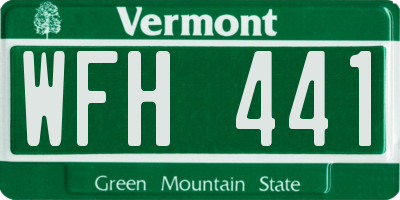 VT license plate WFH441