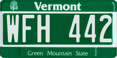 VT license plate WFH442