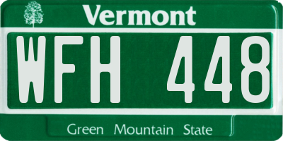 VT license plate WFH448