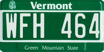 VT license plate WFH464