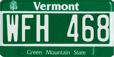 VT license plate WFH468