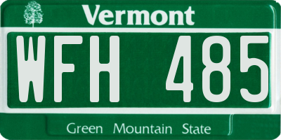 VT license plate WFH485