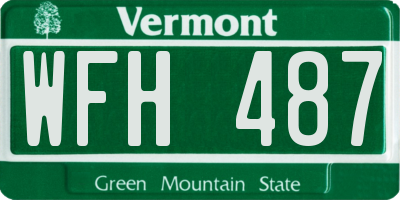 VT license plate WFH487