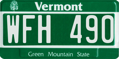 VT license plate WFH490