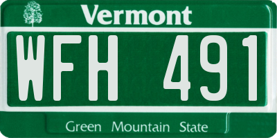 VT license plate WFH491