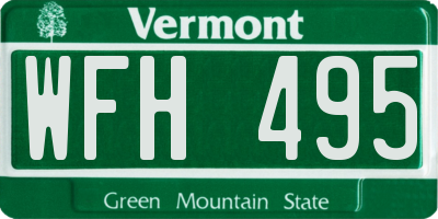 VT license plate WFH495