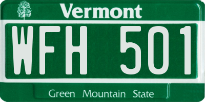 VT license plate WFH501