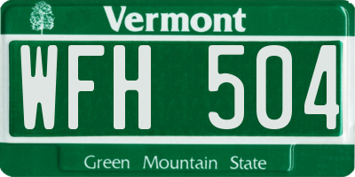 VT license plate WFH504