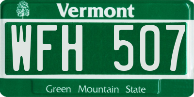 VT license plate WFH507