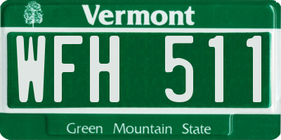 VT license plate WFH511