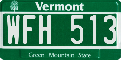 VT license plate WFH513