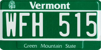 VT license plate WFH515