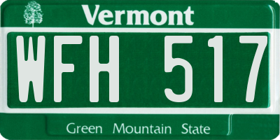 VT license plate WFH517