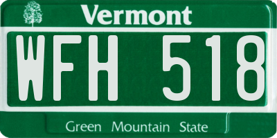 VT license plate WFH518