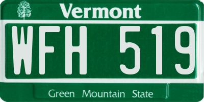 VT license plate WFH519
