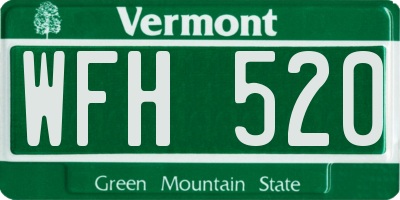 VT license plate WFH520